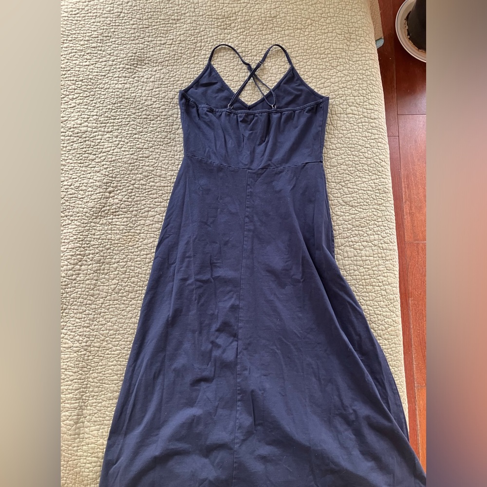 🎉 3/$15 Navy Blue High Low Maxi Dress M - Picture 2 of 10